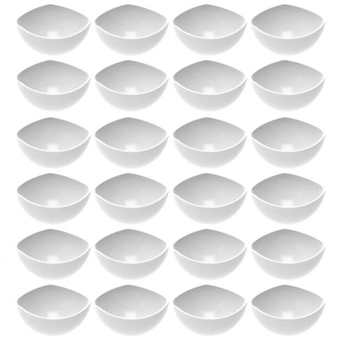 Conjunto 24 Potes de Sobremesa Doces Branco Avulso 265ml Plástico Trio Crippa Tigela Unitária 