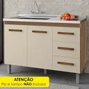 Ver imagem 2 de Balcao para Pia 3g 2p 120 Cm Bianca Savana Off White Mobbs