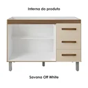 Ver imagem 5 de Balcao para Pia 3g 2p 120 Cm Bianca Savana Off White Mobbs