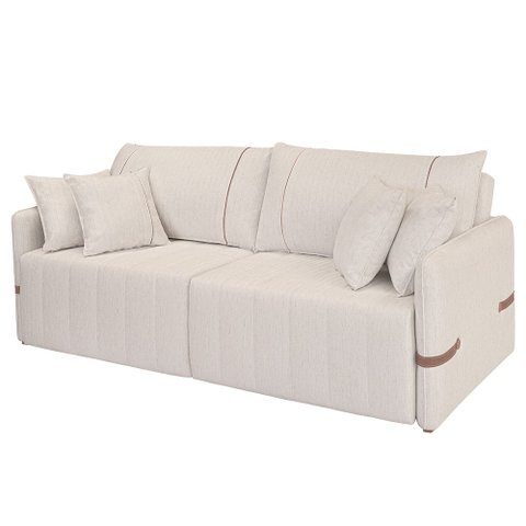 Sofá Cama Retrátil 180cm Essence D05 Linho Cru/camel - Mpozenato