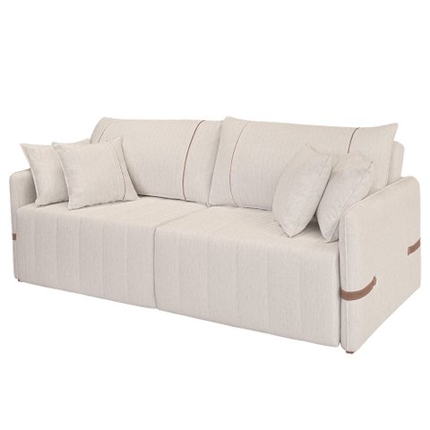 Sofá Cama Retrátil 180cm Essence D05 Linho Cru/camel - Mpozenato