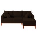 Ver imagem 1 de Sofá 3 Lugares Beny com Chaise Direito Corino Marrom
