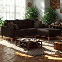 Ver imagem 4 de Sofá 3 Lugares Beny com Chaise Direito Corino Marrom