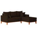Ver imagem 3 de Sofá 3 Lugares Beny com Chaise Direito Corino Marrom