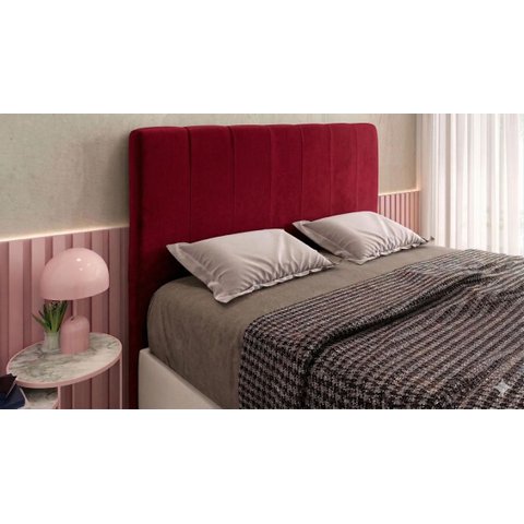 Cabeceira Casal 138 Estofada Magnólia Vermelho