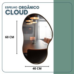 Espelho Orgânico 60x40cm Moldura em Couro Ecológico Cloud - 3