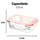Ver imagem 4 de Kit Potes De Vidro Herméticos 2 Peças Retangular 370ml