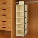 Ver imagem 3 de Sapateira Suspensa 5 Prateleiras Organizador Closet Armario Dobravel Compacta Multiuso Vertical TNT