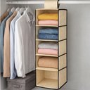 Ver imagem 4 de Sapateira Suspensa 5 Prateleiras Organizador Closet Armario Dobravel Compacta Multiuso Vertical TNT