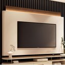 Ver imagem 3 de Painel Suspenso Nobre Castanho Off White - Hb Móveis