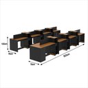 Ver imagem 7 de Estação de Trabalho 16 Lugares Office Smart 16 Mesas 12 Armários 1 Aparador - Preto e Cedro