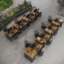 Ver imagem 1 de Estação de Trabalho 16 Lugares Office Smart 16 Mesas 12 Armários 1 Aparador - Preto e Cedro