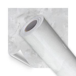 Papel de Parede Adesivo Lavavel Cimento Queimado Marmorizado Cinza 500x60cm