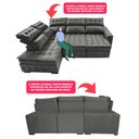 Ver imagem 4 de Sofá de Canto Esquerdo 2,65x2,30m Retrátil e Reclinável com Molas Ensacadas Cama inBox Nobre