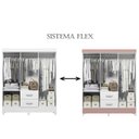 Ver imagem 3 de Guarda Roupa Casal Mobi 06 Portas Branco Rosa Flex - Móveis Albatroz