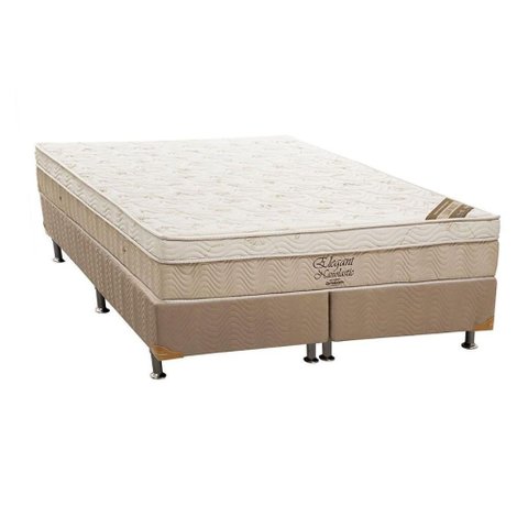 Cama Box Crc Queen +Colchão Molas Super Pocket Elegant Ortobom 158x198