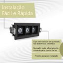 Ver mais imagens de 7 Spot Triplo Micro LED Embutido Downlight 3000k Preto BET58