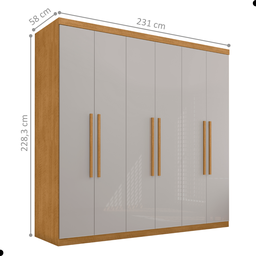 Roupeiro 6 Portas e 4 Gavetas Cotia Naturalle Off White - 2