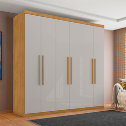 Roupeiro 6 Portas e 4 Gavetas Cotia Naturalle Off White - 1