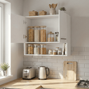 Ver imagem 2 de Armário de Parede Suspenso com Prateleira e Nicho para Cozinha