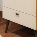 Ver mais imagens de Guarda Roupa Armário Encanto com 1 Gavetao 2 Portas e Pés Estilo Retrô - Cinamomo/Offwhite