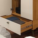 Ver imagem 7 de Guarda Roupa Armário Encanto com 1 Gavetao 2 Portas e Pés Estilo Retrô - Cinamomo/Offwhite