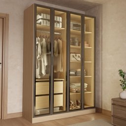 Guarda-roupa 4 Portas Reflecta com Led 100% Mdf Orion Cabecasa Madeiramadeira - 1
