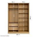 Ver imagem 3 de Guarda-Roupa Planejado 4 Portas Reflecta com LED 100% MDF Orion CabeCasa MadeiraOriginals Marrom/Olmo