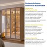 Guarda-roupa 4 Portas Reflecta com Led 100% Mdf Orion CabeCasa MadeiraOriginals - 13
