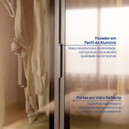 Guarda-roupa 4 Portas Reflecta com Led 100% Mdf Orion Cabecasa Madeiramadeira - 8