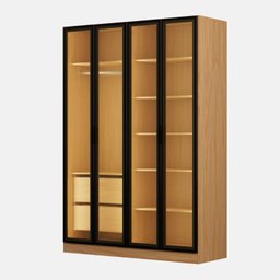 Guarda-roupa 4 Portas Reflecta com Led 100% Mdf Orion CabeCasa MadeiraOriginals - 4