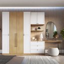 Ver imagem 1 de Guarda-roupa Casal Modulado Infinity 8 Portas 6 Gavetas 100% Mdf Savana/branco - Genialflex