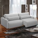 Ver imagem 2 de Sofá Retrátil Reclinável para Sala de Estar Living 210cm Sevilha F04 Bouclê Cinza - Lyam Decor