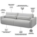 Ver imagem 4 de Sofá Retrátil Reclinável para Sala de Estar Living 210cm Sevilha F04 Bouclê Cinza - Lyam Decor