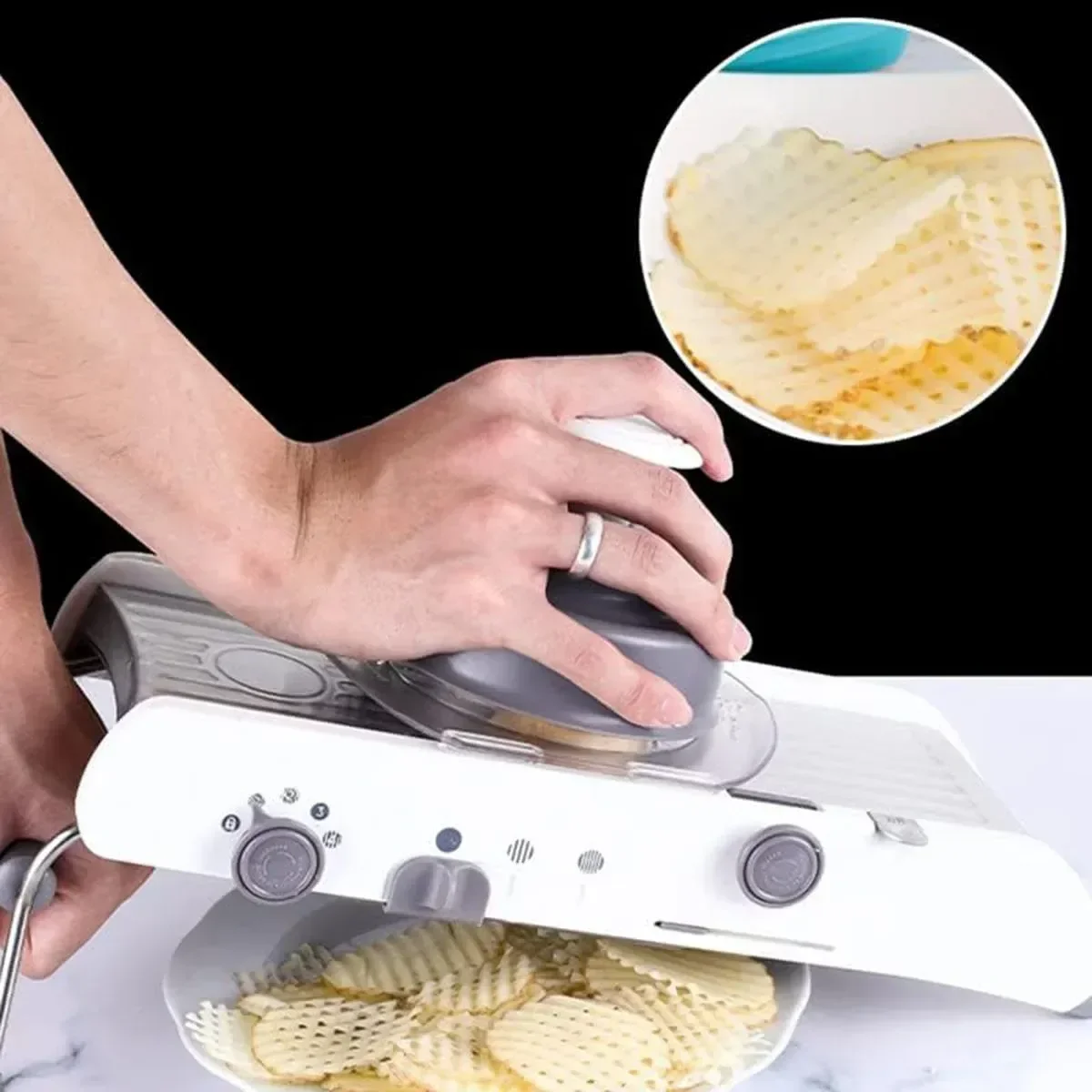 Cortador Ralador Fatiador Legumes Verduras Mandoline Inox Cor:branco - 2