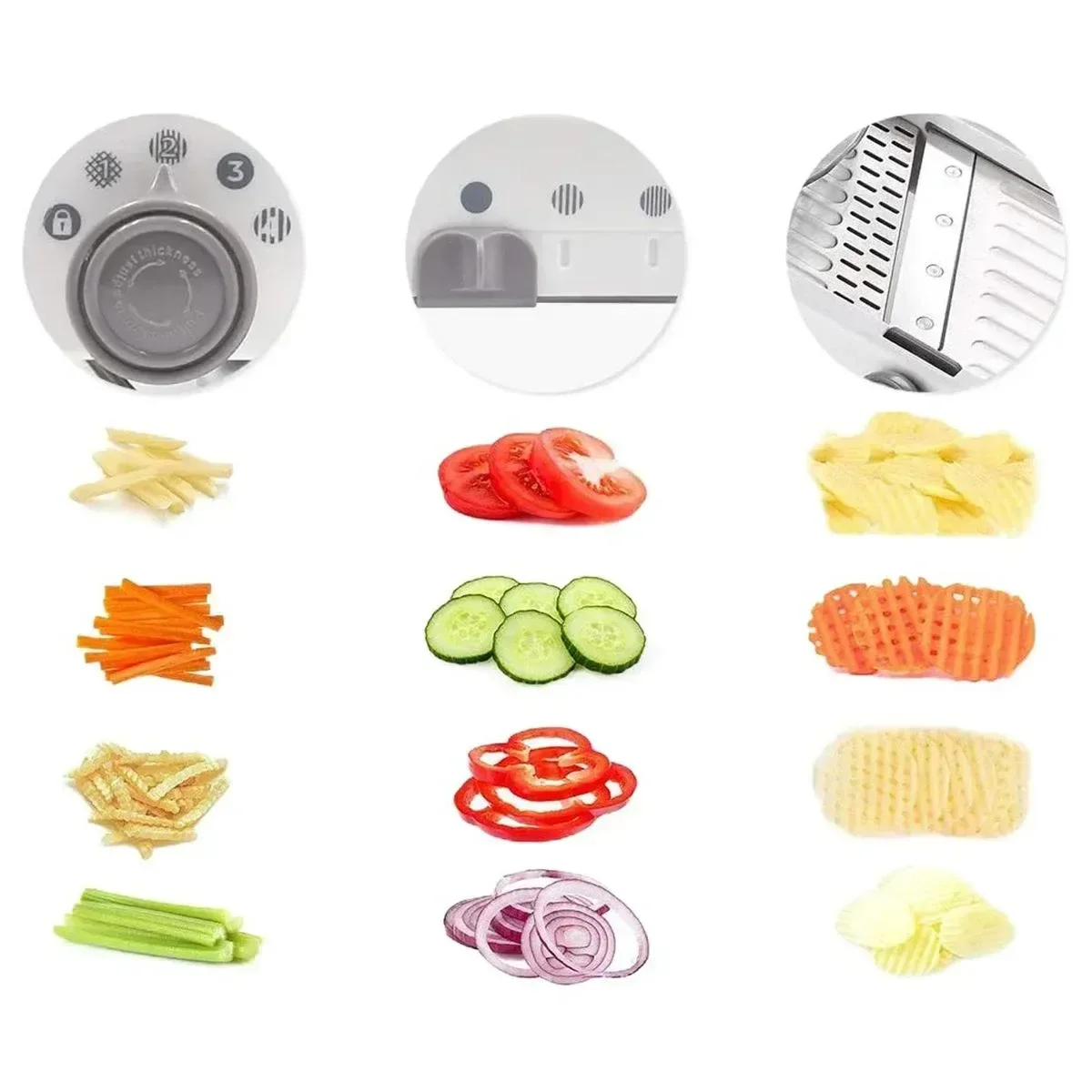 Cortador Ralador Fatiador Legumes Verduras Mandoline Inox Cor:branco - 3