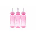 Ver imagem 1 de Kit 3 Mamadeiras Petita 240 Ml Relevo Color Bico Redondo Cristal Cor:rosa