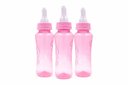 Ver imagem 1 de Kit 3 Mamadeiras Petita 240 Ml Relevo Color Bico Redondo Cristal Cor:rosa