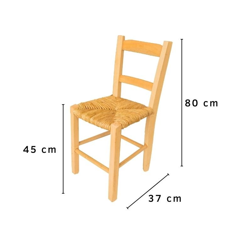 Kit 4 Cadeiras de Palha de Madeira - 4
