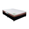 Cama Box Casal Colchão Molas Pocket One Side Caribe Luckspuma + Box Suede 61x138x188 Preto - 1