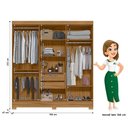 Ver imagem 4 de Guarda Roupa Casal Valença 6 Portas Ripado Freijó com Espelho Moval Freijó