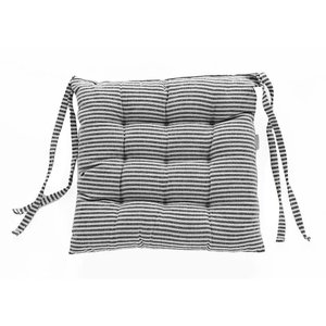 Almofada de Cadeira Futton com Amarração 40x40cm - Listras Preto