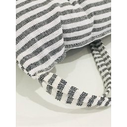 Almofada de Cadeira Futton com Amarração 40x40cm - Listras Preto - 4