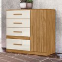 Ver imagem 5 de Cômoda para Quarto 98cm com 4 Gavetas Baco Freijo/off Z17 - Mpozenato