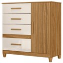 Ver imagem 1 de Cômoda para Quarto 98cm com 4 Gavetas Baco Freijo/off Z17 - Mpozenato
