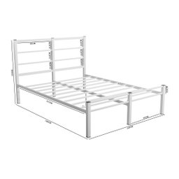 CAMA CASAL CRISTAL FERRO/AÇO COM 3 BARRAS P/ATE 250 KG -SUPER REFORÇADA - HOTEL -POUSADA - BRANCA - 5