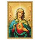 Ver imagem 1 de Quadro Imaculado Coração de Maria com Anjos 60x40 em Azulejos