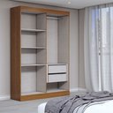 Ver imagem 6 de Guarda-roupa Solteiro Splendore 4 Portas 2 Gavetas 100% Mdf Cinamomo - Panorama Móveis
