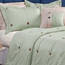 Ver imagem 4 de Kit Cobre Leito Colcha Queen Button 200 Fios Bordado 7 Peças - Verde