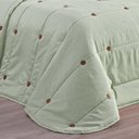 Ver imagem 2 de Kit Cobre Leito Colcha Queen Button 200 Fios Bordado 7 Peças - Verde